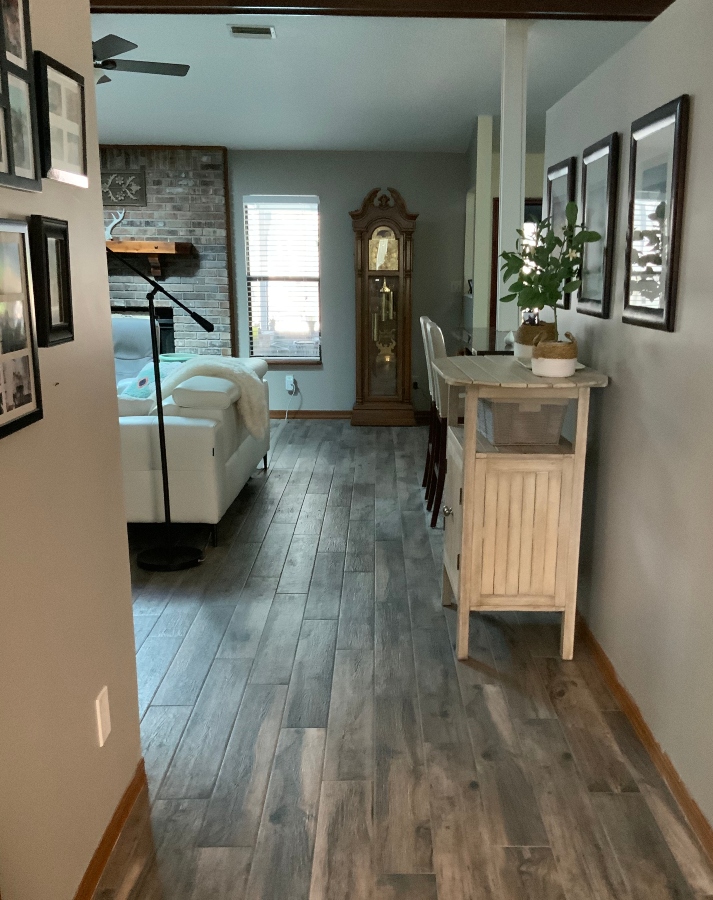 Wood tile hallway